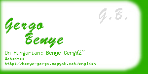 gergo benye business card